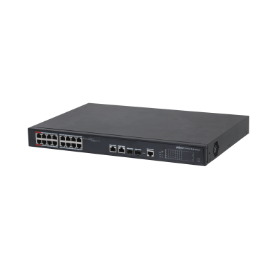 DH-PFS4218-16ET-190_View_Rear-logo1_thumb 16-port 100 Mbps + 2-port Gigabit Managed PoE Switch
